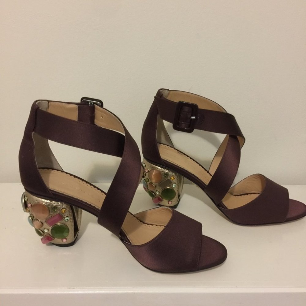 New $1595 Charlotte Olympia Bejewell Blanche Shoes